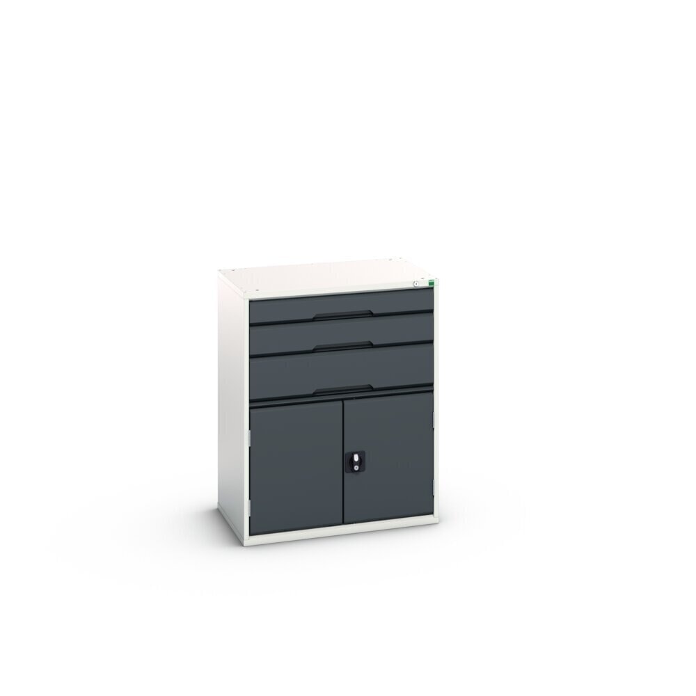 N° de l'image du produit 2 : bott Armoire à tiroirs verso avec porte battante, avec 3 tiroirs et tablette, lxPxH : 800 x 550 x 1 000 mm