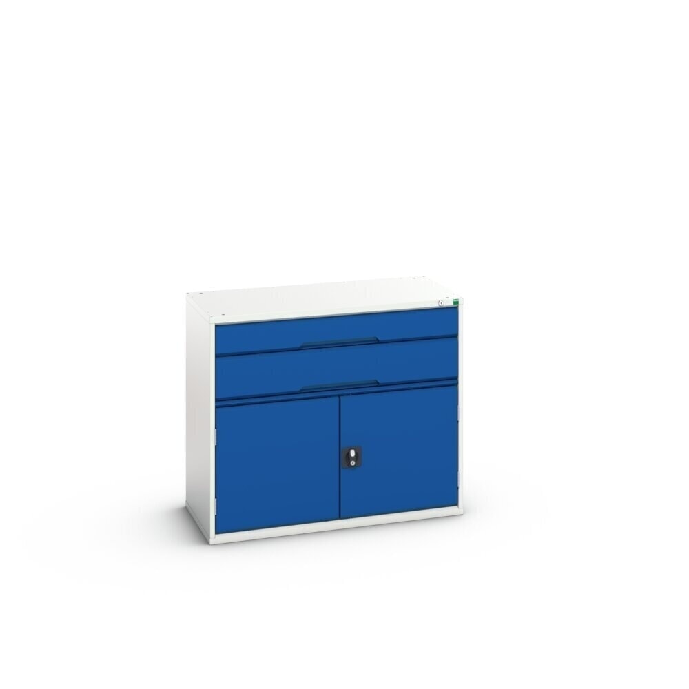 N° de l'image du produit 2 : bott Armoire à tiroirs verso avec porte battante, avec 2 tiroirs et tablette, lxPxH : 1 050 x 550 x 900 mm