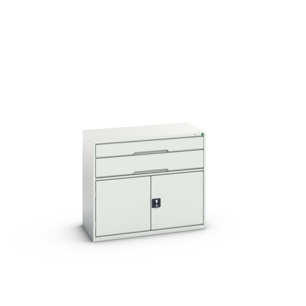 N° de l'image du produit 2 : bott Armoire à tiroirs verso avec porte battante, avec 2 tiroirs et tablette, lxPxH : 1 050 x 550 x 900 mm
