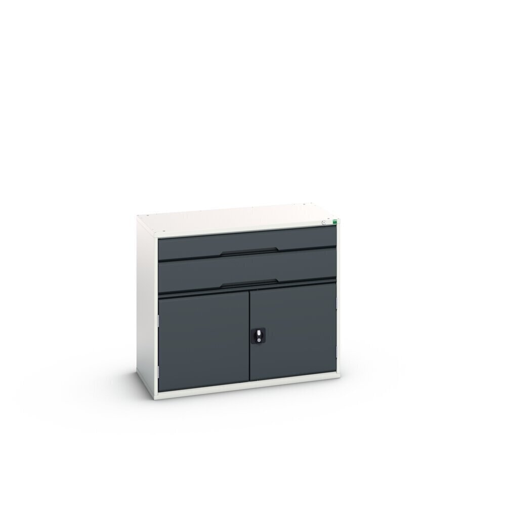 N° de l'image du produit 2 : bott Armoire à tiroirs verso avec porte battante, avec 2 tiroirs et tablette, lxPxH : 1 050 x 550 x 900 mm