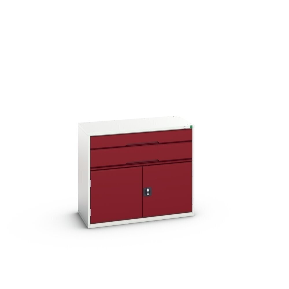 N° de l'image du produit 2 : bott Armoire à tiroirs verso avec porte battante, avec 2 tiroirs et tablette, lxPxH : 1 050 x 550 x 900 mm