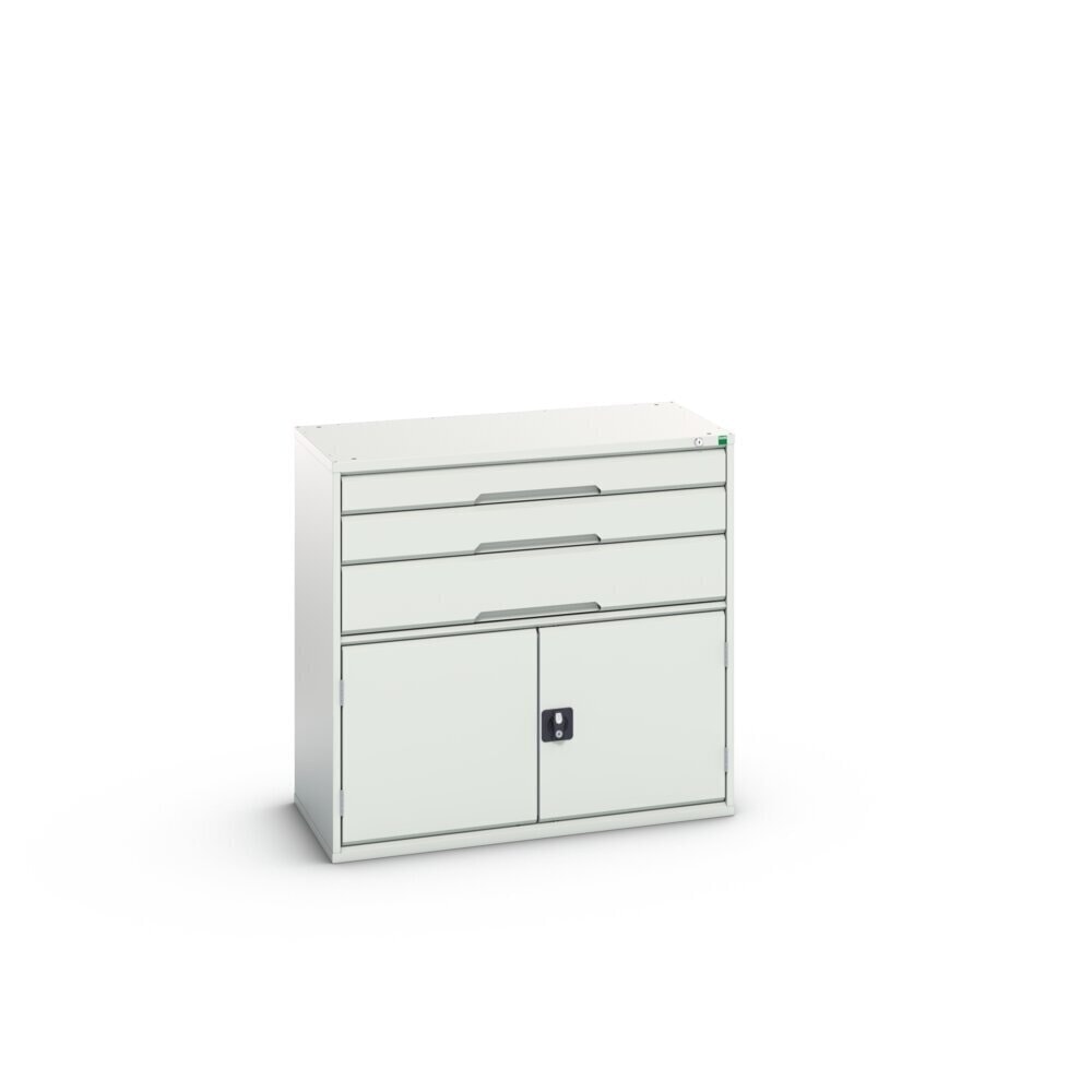 N° de l'image du produit 2 : bott Armoire à tiroirs verso avec porte battante, avec 3 tiroirs et tablette, lxPxH : 1 050 x 550 x 1 000 mm