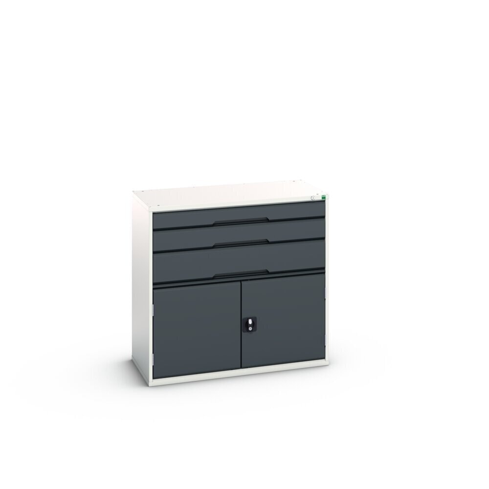 N° de l'image du produit 2 : bott Armoire à tiroirs verso avec porte battante, avec 3 tiroirs et tablette, lxPxH : 1 050 x 550 x 1 000 mm