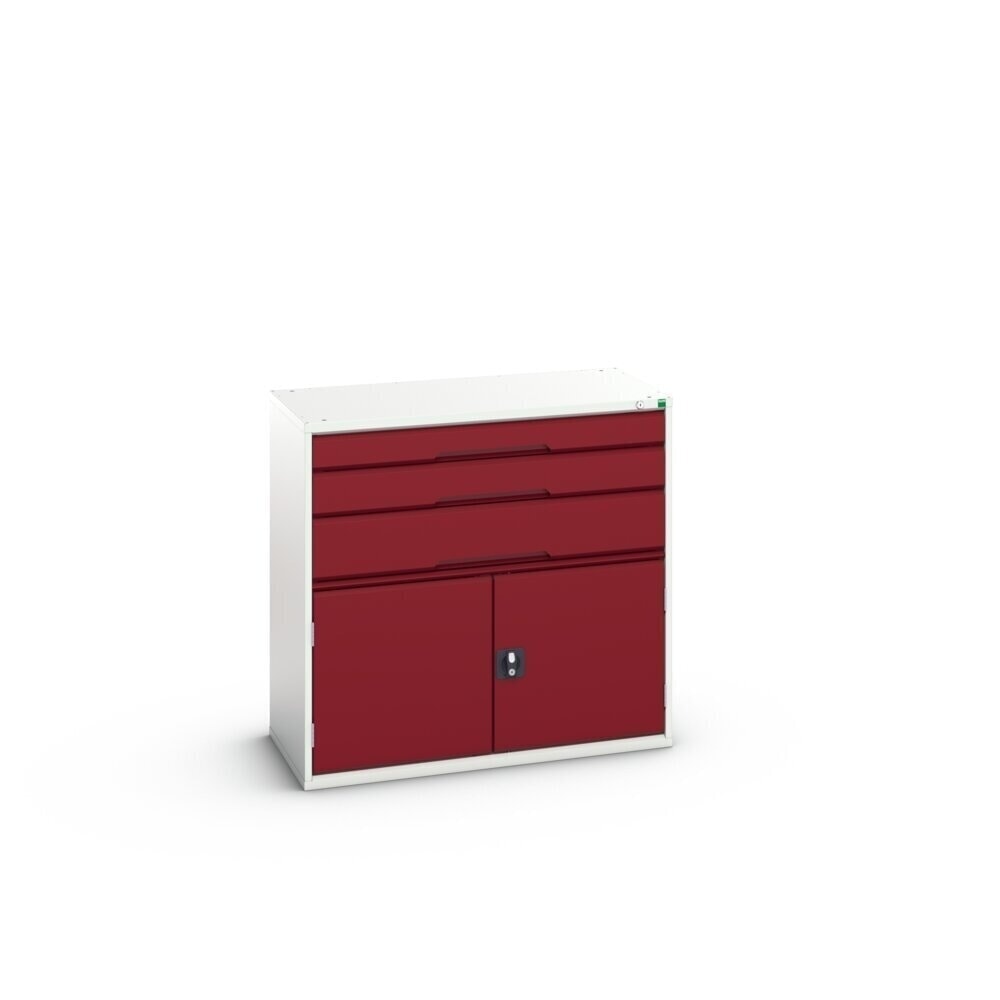 N° de l'image du produit 2 : bott Armoire à tiroirs verso avec porte battante, avec 3 tiroirs et tablette, lxPxH : 1 050 x 550 x 1 000 mm