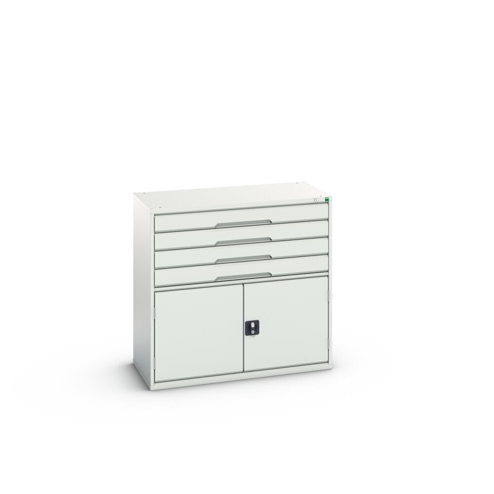 N° de l'image du produit 2 : bott Armoire à tiroirs verso avec porte battante, avec 4 tiroirs et tablette, lxPxH : 1 050 x 550 x 1 000 mm