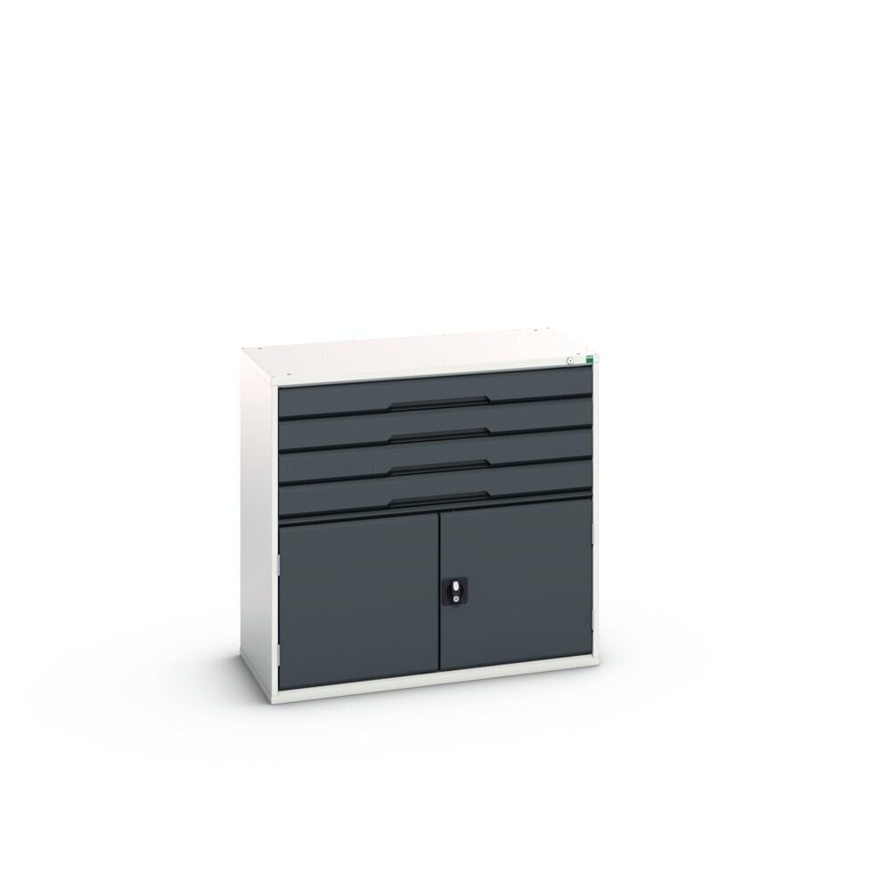 N° de l'image du produit 2 : bott Armoire à tiroirs verso avec porte battante, avec 4 tiroirs et tablette, lxPxH : 1 050 x 550 x 1 000 mm