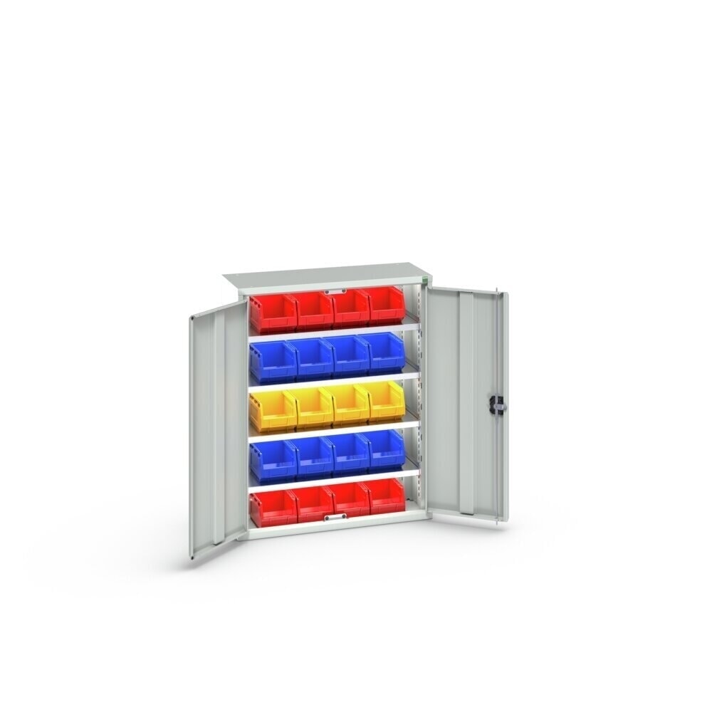 N° de l'image du produit 3 : bott Armoire à bacs verso, avec 4 tablettes et 20 bacs à bec, lxPxH : 800 x 350 x 1 000 mm