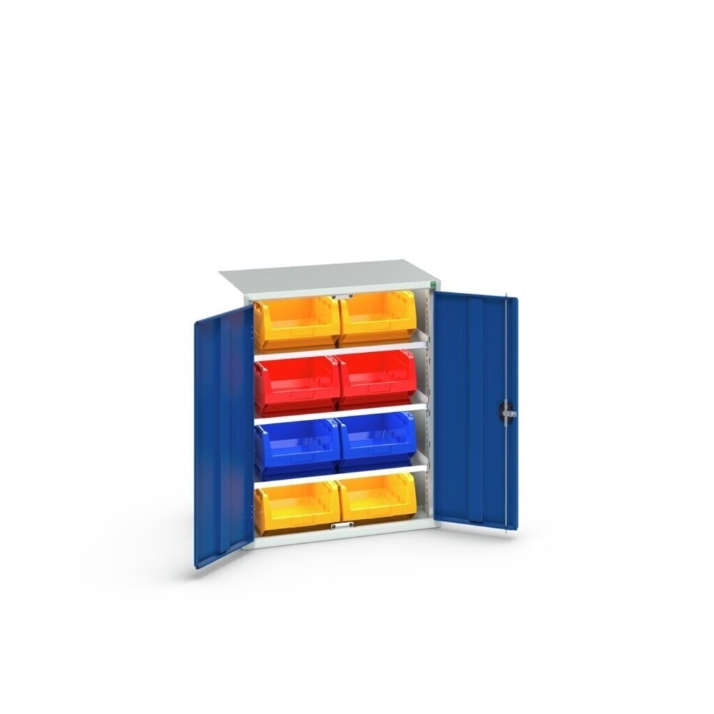 bott Armoire à bacs verso, avec 3 tablettes et 8 bacs à bec, lxPxH : 800 x 550 x 1 000 mm N° de l'image du produit 3 : bott Armoire à bacs verso, avec 3 tablettes et 8 bacs à bec, lxPxH : 800 x 550 x 1 000 mm