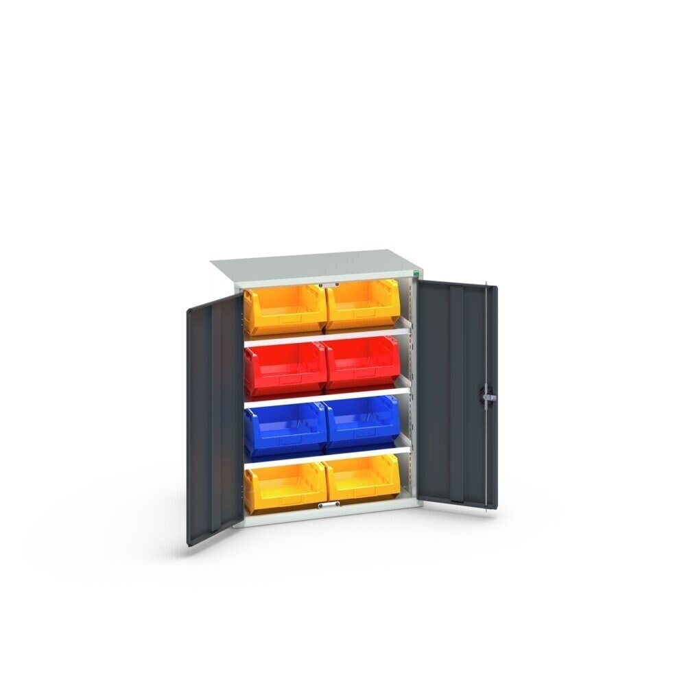 N° de l'image du produit 3 : bott Armoire à bacs verso, avec 3 tablettes et 8 bacs à bec, lxPxH : 800 x 550 x 1 000 mm