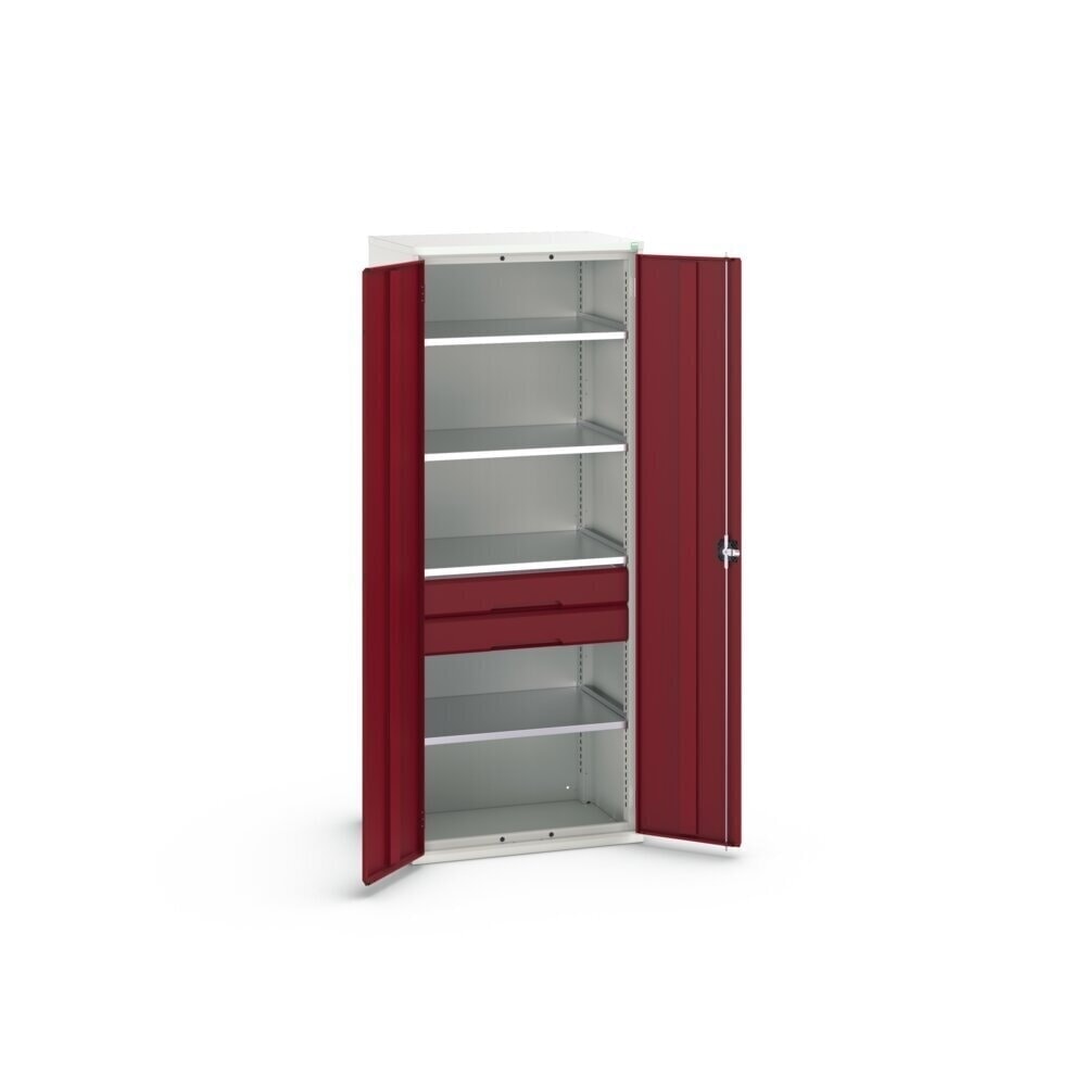 N° de l'image du produit 3 : bott Armoire à portes battantes avec tiroirs verso, avec 4 tablettes et 2 tiroirs, lxPxH : 800 x 550 x 2 000 mm
