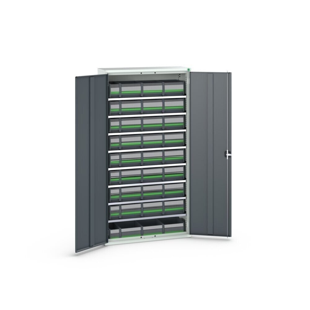 N° de l'image du produit 3 : bott Armoire à bacs verso, avec 8 tablettes et 36 bottBox, lxPxH : 1 050 x 350 x 1 000 mm
