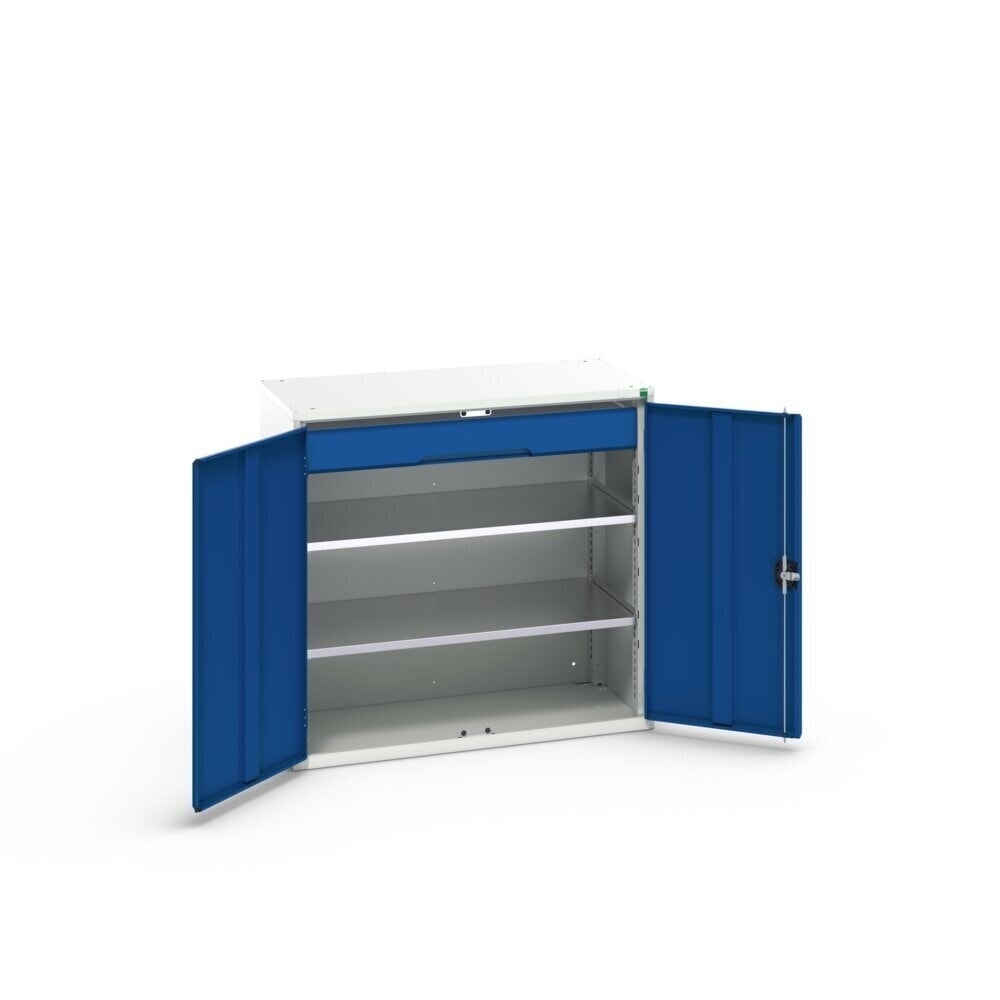 N° de l'image du produit 3 : bott Armoire à portes battantes avec tiroir verso, avec 2 tablettes et 1 tiroir, lxPxH : 1 050 x 550 x 1 000 mm