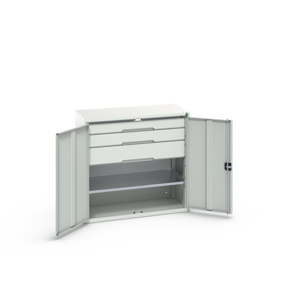 N° de l'image du produit 3 : bott verso Armoire d’appoint avec tiroirs, avec 1 tablette et 3 tiroirs, lxPxH : 1 050 x 550 x 1 000 mm