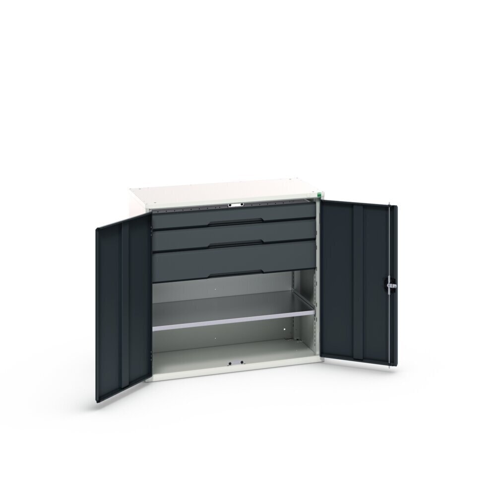 N° de l'image du produit 3 : bott verso Armoire d’appoint avec tiroirs, avec 1 tablette et 3 tiroirs, lxPxH : 1 050 x 550 x 1 000 mm