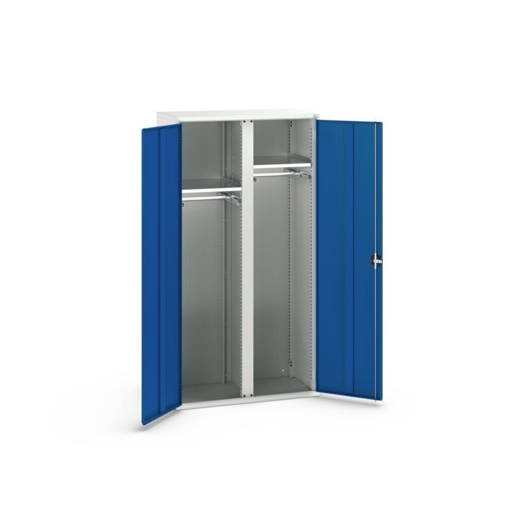 N° de l'image du produit 3 : bott Armoire à portes battantes avec tiroirs verso, avec 2 tablettes et 2 tringles à vêtements, lxPxH : 1 050 x 550 x 2 000 mm