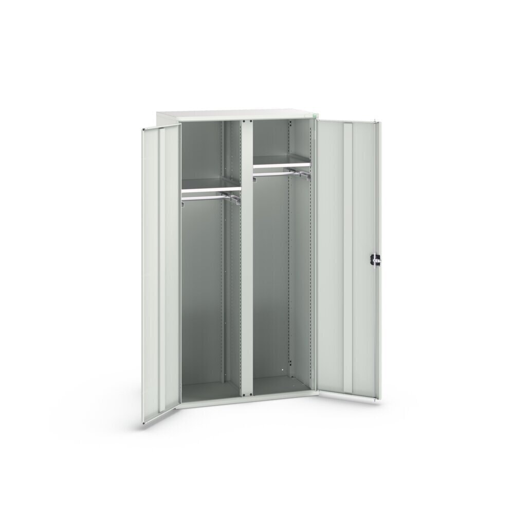 N° de l'image du produit 3 : bott Armoire à portes battantes avec tiroirs verso, avec 2 tablettes et 2 tringles à vêtements, lxPxH : 1 050 x 550 x 2 000 mm