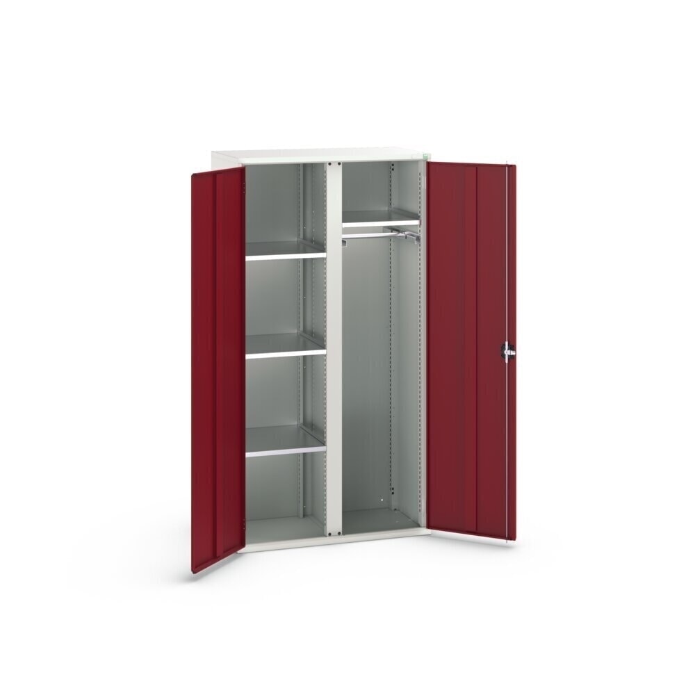 N° de l'image du produit 3 : bott Armoire à portes battantes verso, avec 4 tablettes et 1 tringle à vêtements, lxPxH : 1 050 x 550 x 2 000 mm