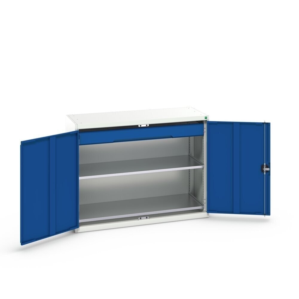 N° de l'image du produit 3 : bott Armoire à portes battantes avec tiroir verso, avec 2 tablettes et 1 tiroir, lxPxH : 1 300 x 550 x 1 000 mm