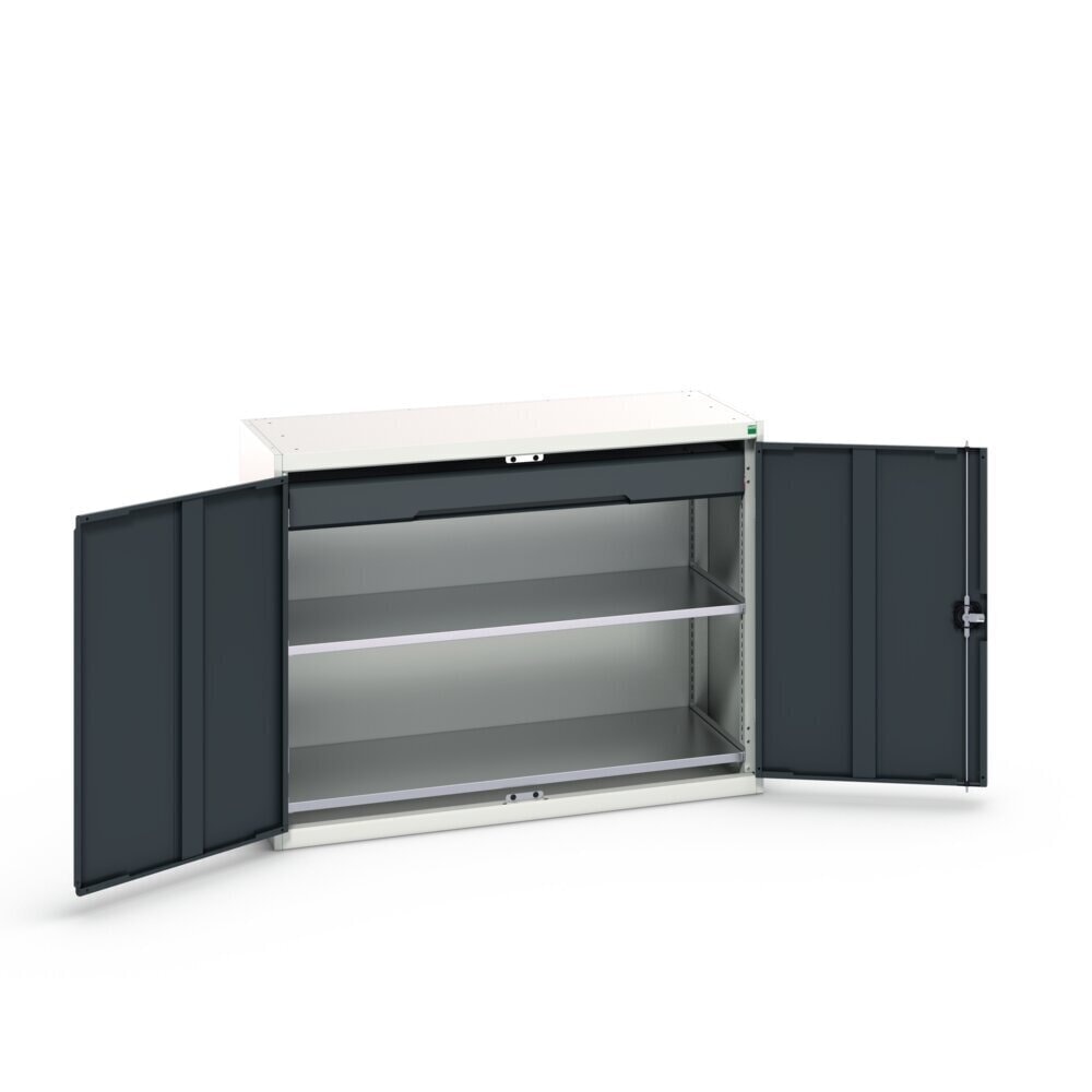 N° de l'image du produit 3 : bott Armoire à portes battantes avec tiroir verso, avec 2 tablettes et 1 tiroir, lxPxH : 1 300 x 550 x 1 000 mm