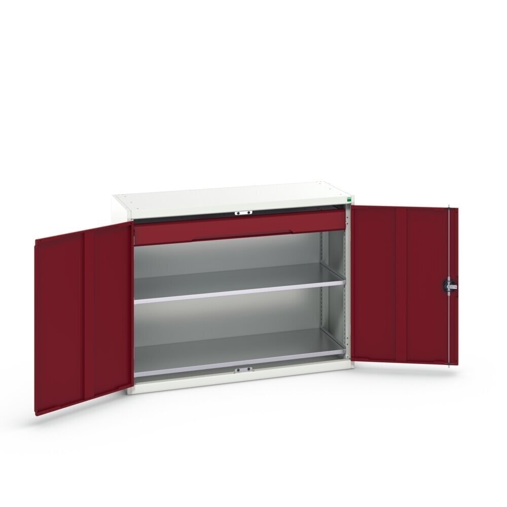 N° de l'image du produit 3 : bott Armoire à portes battantes avec tiroir verso, avec 2 tablettes et 1 tiroir, lxPxH : 1 300 x 550 x 1 000 mm