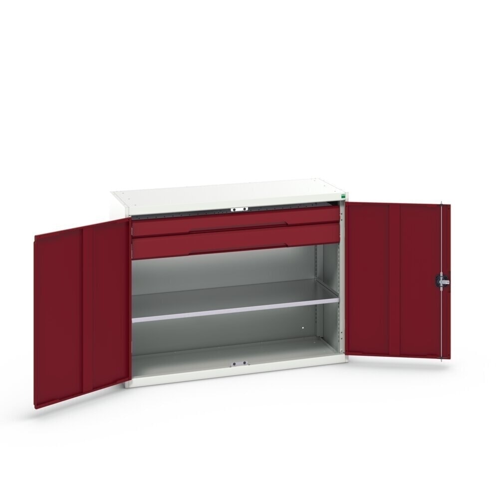 N° de l'image du produit 3 : bott verso Armoire d’appoint avec tiroirs, avec 1 tablette et 2 tiroirs, lxPxH : 1 300 x 550 x 1 000 mm