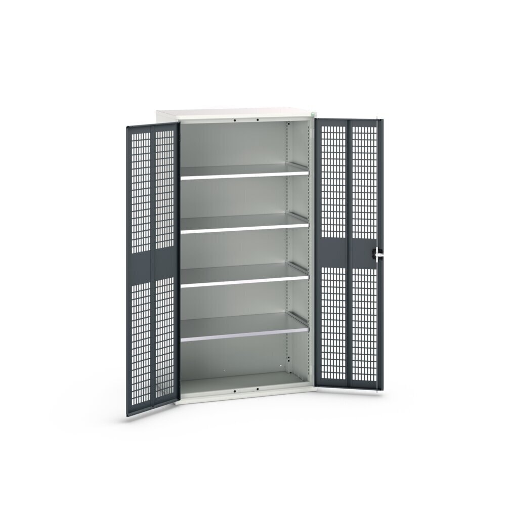 N° de l'image du produit 3 : bott Armoire à portes battantes verso avec ventilation, avec 4 tablettes, lxPxH : 1 050 x 550 x 2 000 mm