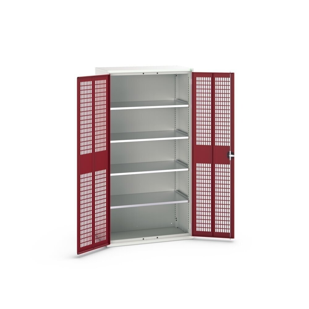 N° de l'image du produit 3 : bott Armoire à portes battantes verso avec ventilation, avec 4 tablettes, lxPxH : 1 050 x 550 x 2 000 mm
