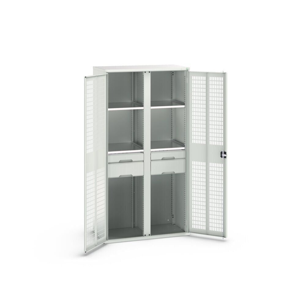 N° de l'image du produit 2 : bott verso Armoire-penderie avec ventilation, avec 4 tablettes et 4 tiroirs, lxPxH : 1 050 x 550 x 2 000 mm