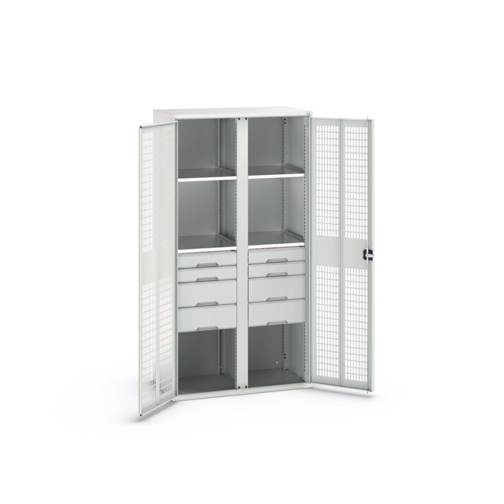 N° de l'image du produit 2 : bott verso Armoire-penderie avec ventilation, avec 4 tablettes et 8 tiroirs, lxPxH : 1 050 x 550 x 2 000 mm