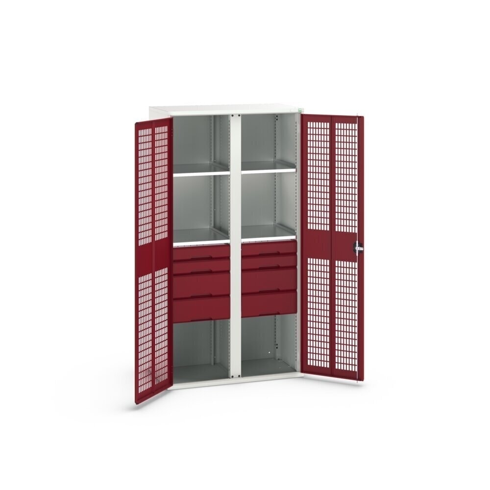 N° de l'image du produit 2 : bott verso Armoire-penderie avec ventilation, avec 4 tablettes et 8 tiroirs, lxPxH : 1 050 x 550 x 2 000 mm