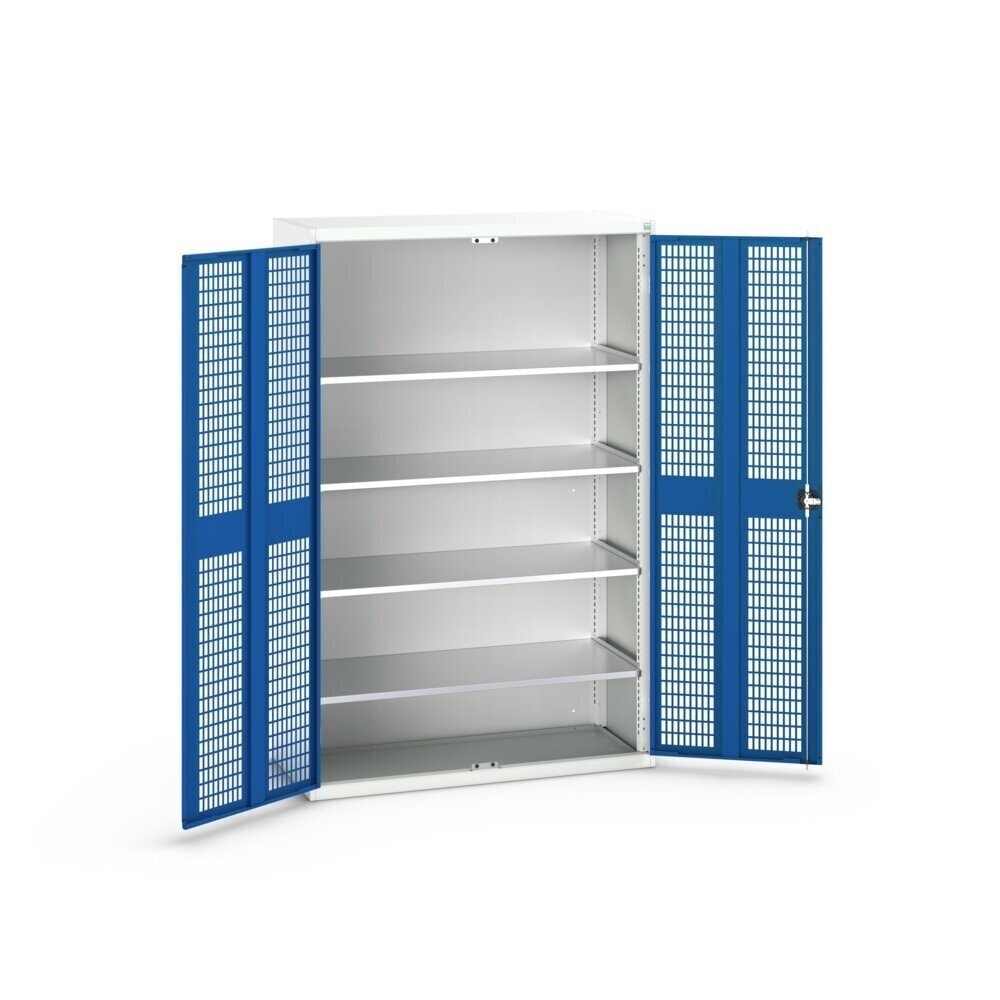 N° de l'image du produit 4 : bott Armoire à portes battantes verso avec ventilation, avec 4 tablettes, lxPxH : 1 300 x 550 x 2 000 mm