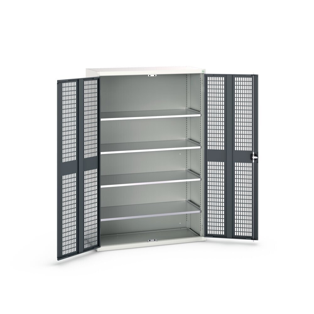 N° de l'image du produit 3 : bott Armoire à portes battantes verso avec ventilation, avec 4 tablettes, lxPxH : 1 300 x 550 x 2 000 mm