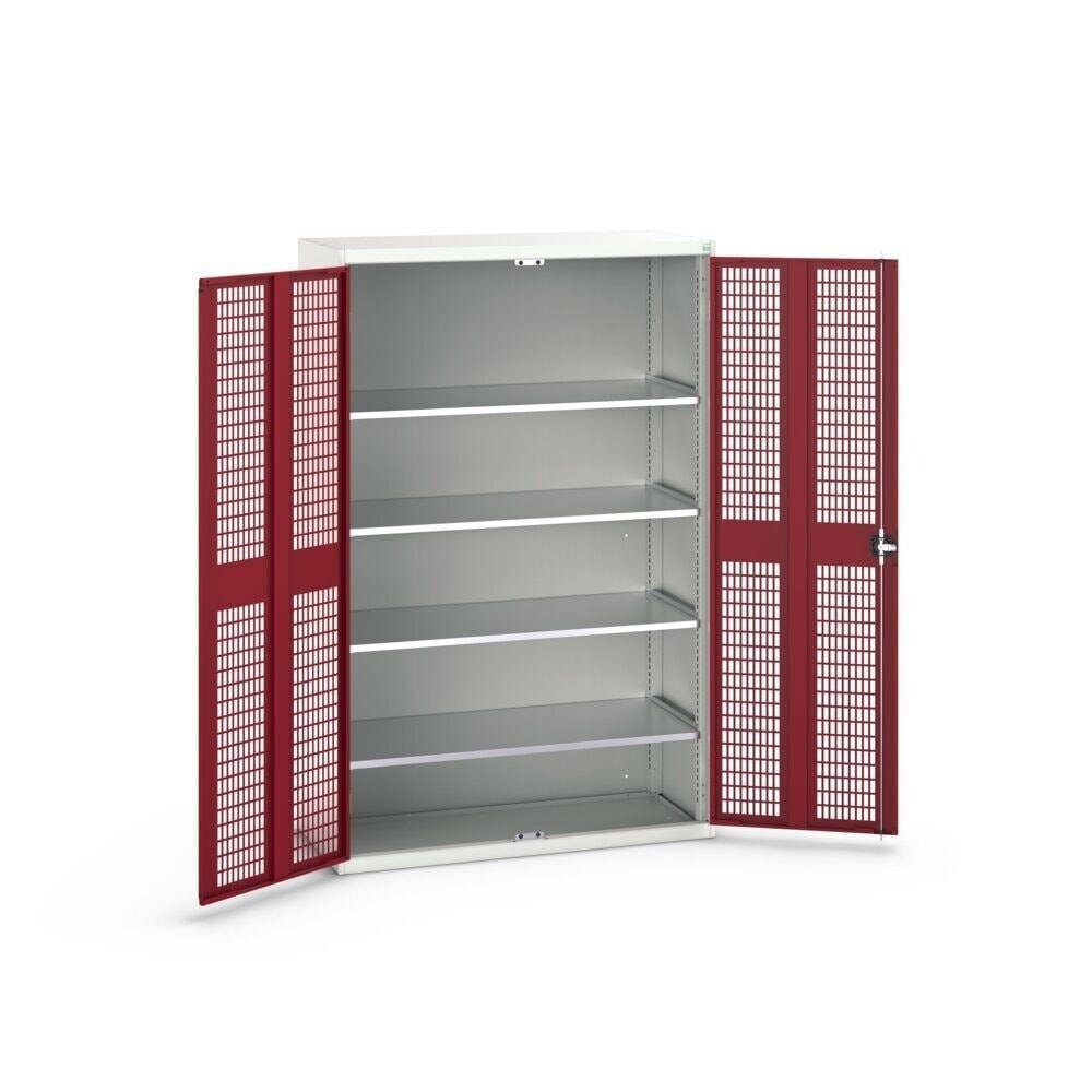 N° de l'image du produit 3 : bott Armoire à portes battantes verso avec ventilation, avec 4 tablettes, lxPxH : 1 300 x 550 x 2 000 mm