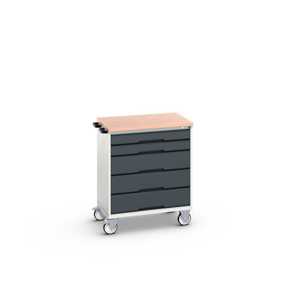 N° de l'image du produit 2 : bott Armoire à tiroirs verso mobile, avec 5 tiroirs et top en multiplex, lxPxH : 800 x 600 x 980 mm