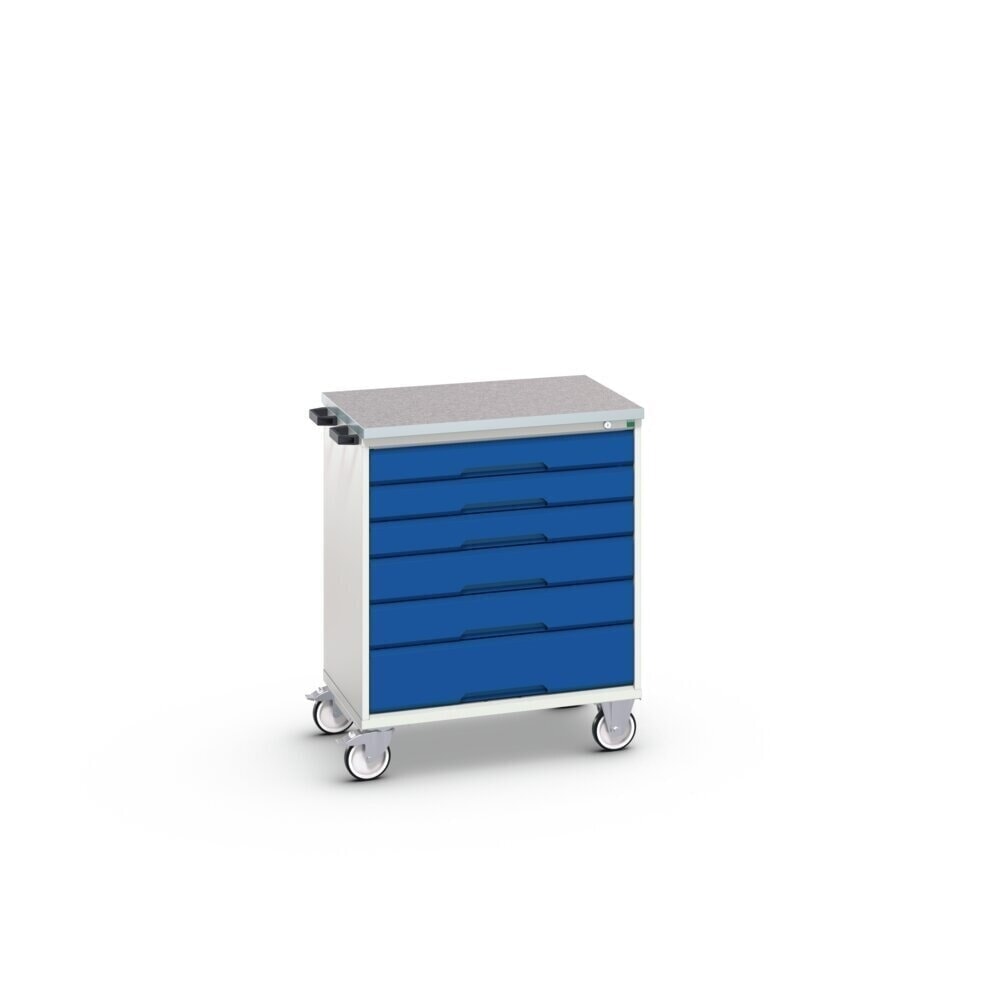 N° de l'image du produit 2 : bott verso Chariot d’atelier, avec 6 tiroirs et top en linoléum, lxPxH : 800 x 600 x 980 mm