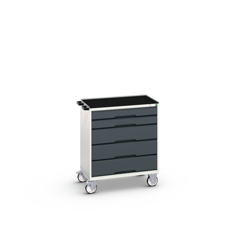 N° de l'image du produit 2 : bott verso Chariot d’atelier, avec 5 tiroirs et rebord anti-chute, lxPxH : 800 x 550 x 965 mm