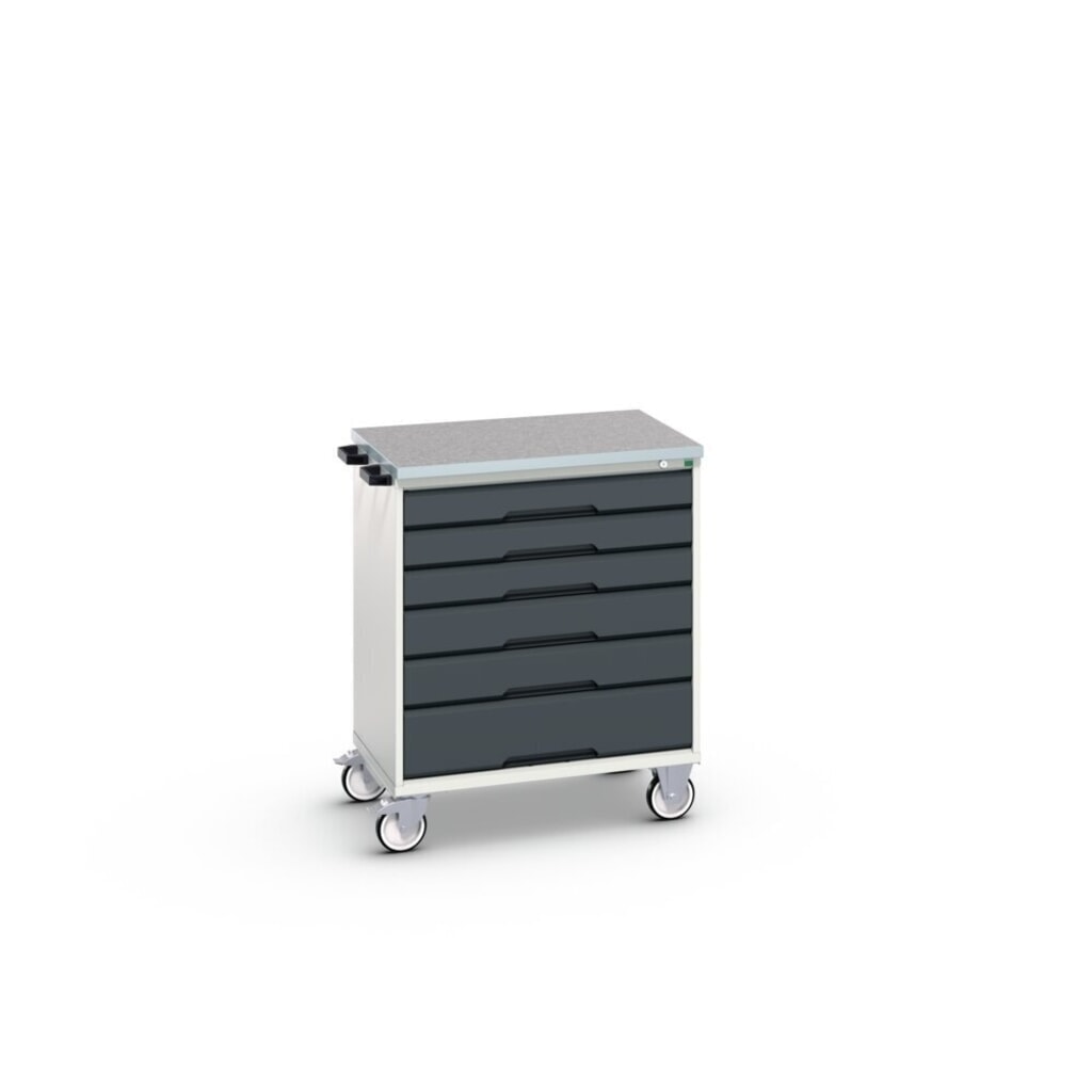 N° de l'image du produit 2 : bott verso Chariot d’atelier, avec 6 tiroirs et top en linoléum, lxPxH : 800 x 600 x 980 mm