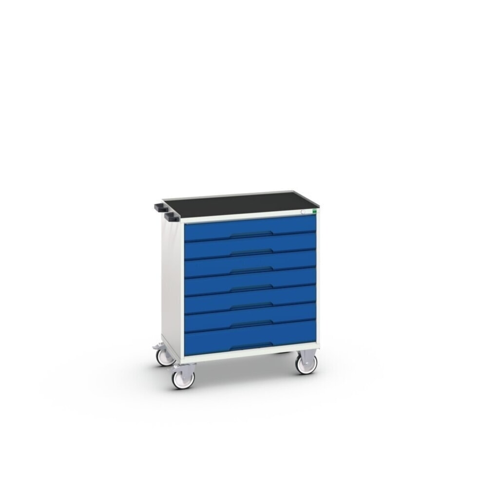 N° de l'image du produit 2 : bott verso Chariot d’atelier, avec 7 tiroirs et rebord anti-chute, lxPxH : 800 x 550 x 965 mm