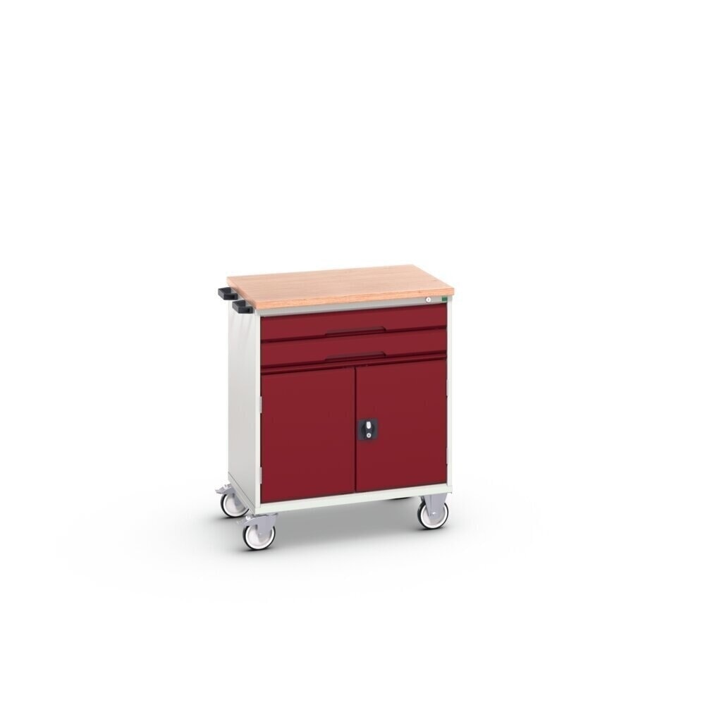N° de l'image du produit 2 : bott verso Chariot d’atelier, avec 2 tiroirs, porte et top en multiplex