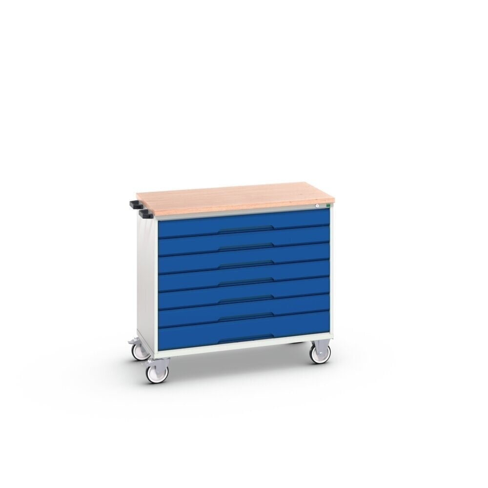 N° de l'image du produit 2 : bott verso Chariot d’atelier, avec 7 tiroirs et top en multiplex, lxPxH : 1050 x 600 x 980 mm