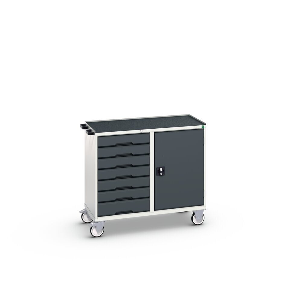 N° de l'image du produit 2 : bott Chariot de montage verso, avec 7 tiroirs, porte et rebord anti-chutes, lxPxH : 1 050 x 550 x 965 mm