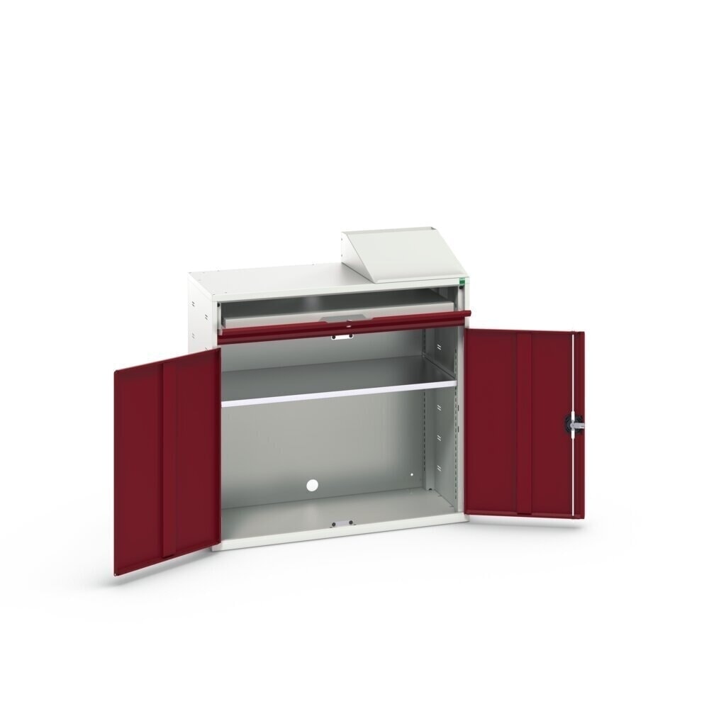 N° de l'image du produit 2 : bott Armoire informatique verso, avec 1 tablette et 1 étagère, lxPxH : 1 050 x 550 x 1 130 mm
