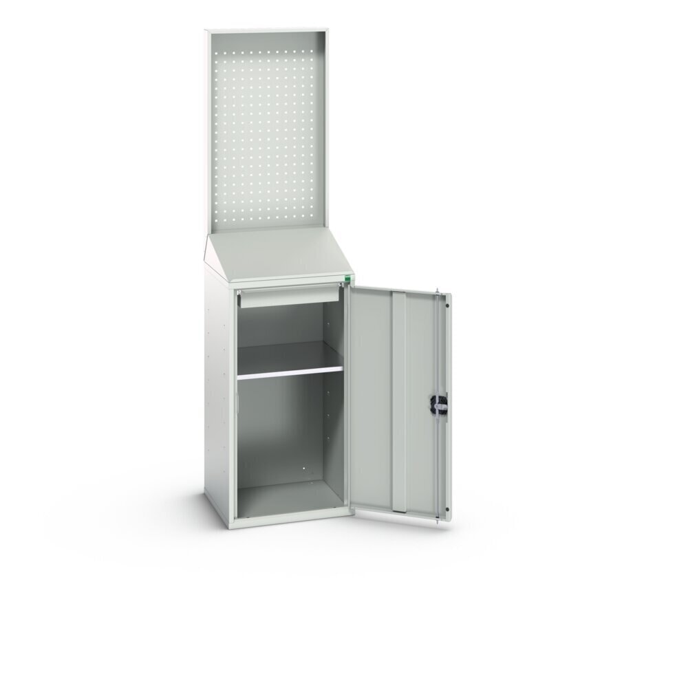 N° de l'image du produit 2 : bott Pupitre verso Economy avec paroi arrière perfo, avec 1 tablette, 1 tiroir, lxPxH : 525 x 550 x 2 000 mm