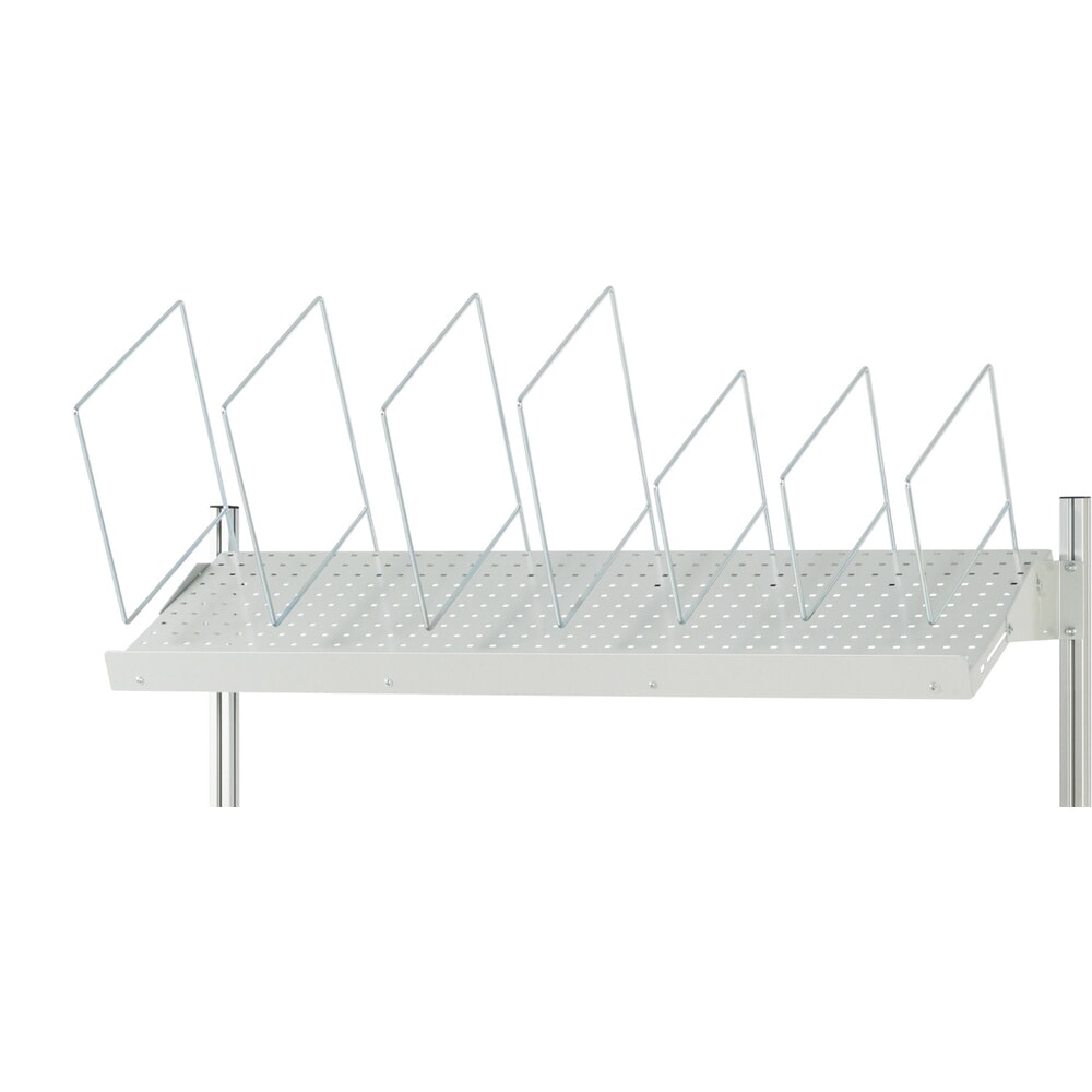 N° de l'image du produit 8 : Ensemble de table d’emballage RAU réglable en hauteur électriquement adlatus 300, installation avec magasin de cartons et plaque perforée, H x l x P 1 850–2 250 mm x 1 500 mm x 800 mm