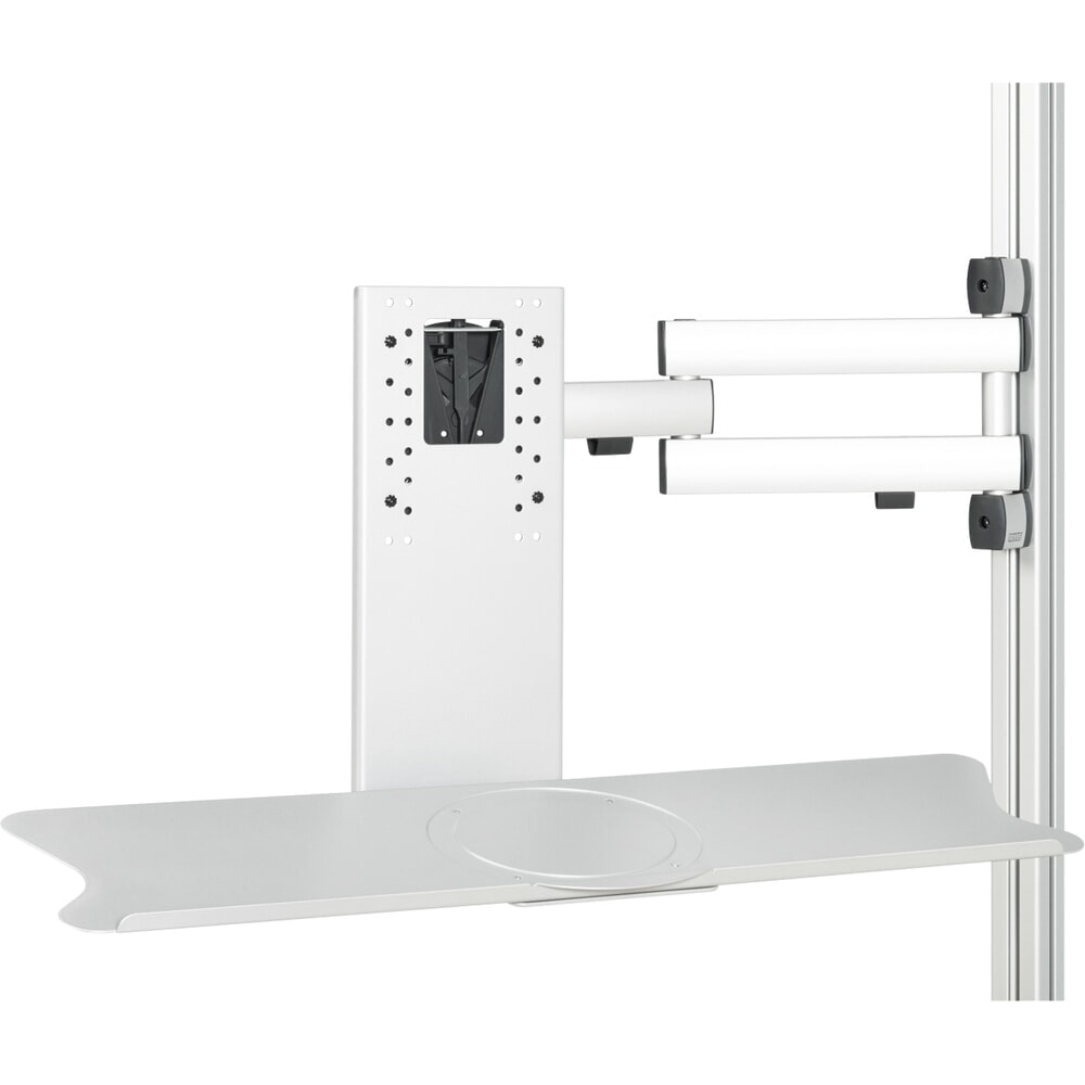 N° de l'image du produit 2 : Bras pivotant pour table d’emballage RAU, pour écran plat, à 3 articulations, avec support pour souris et clavier