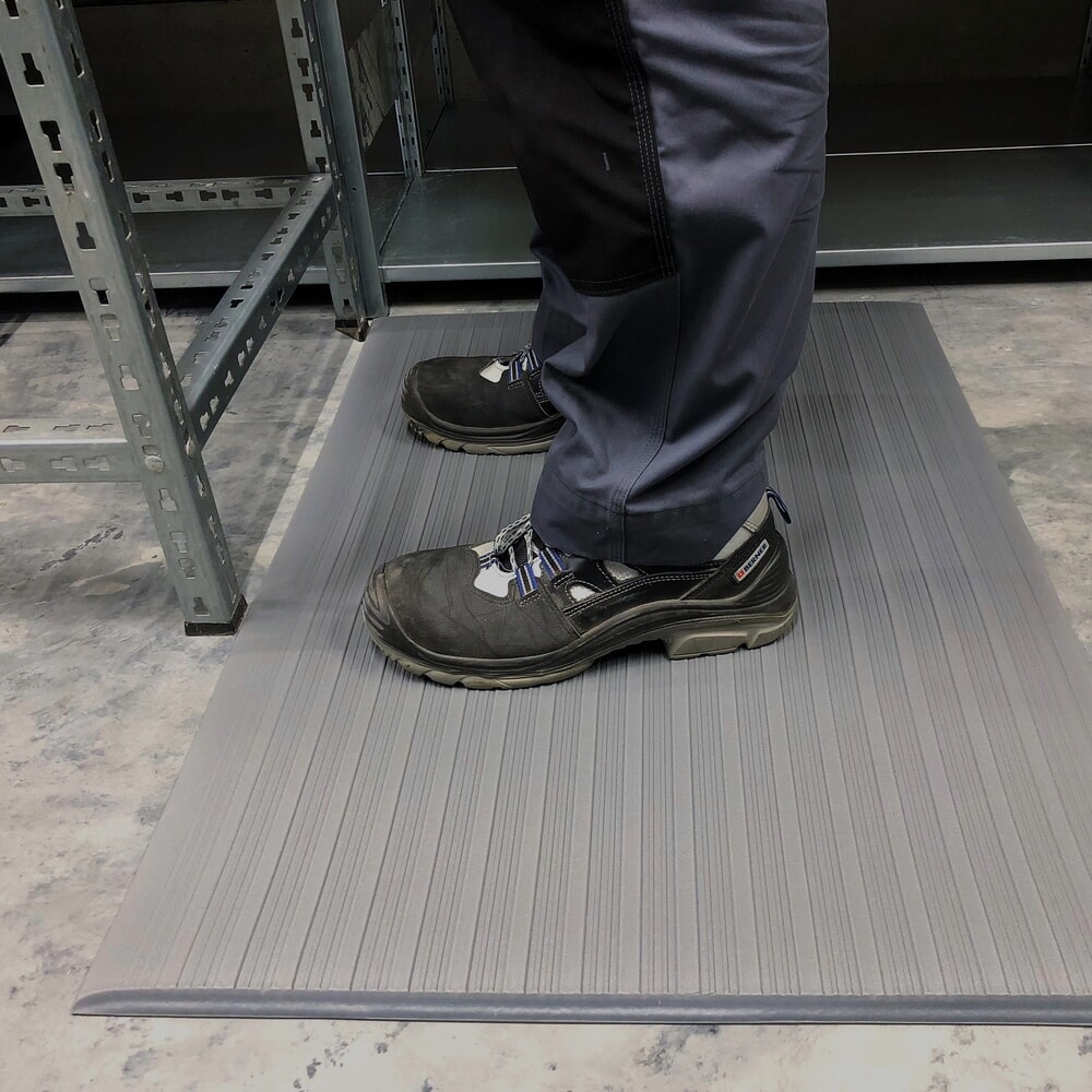 N° de l'image du produit 4 : Steinbock® Tapis anti-fatigue Ergo, profil rainuré, monocouche, 600 mm x 1 000 mm, gris