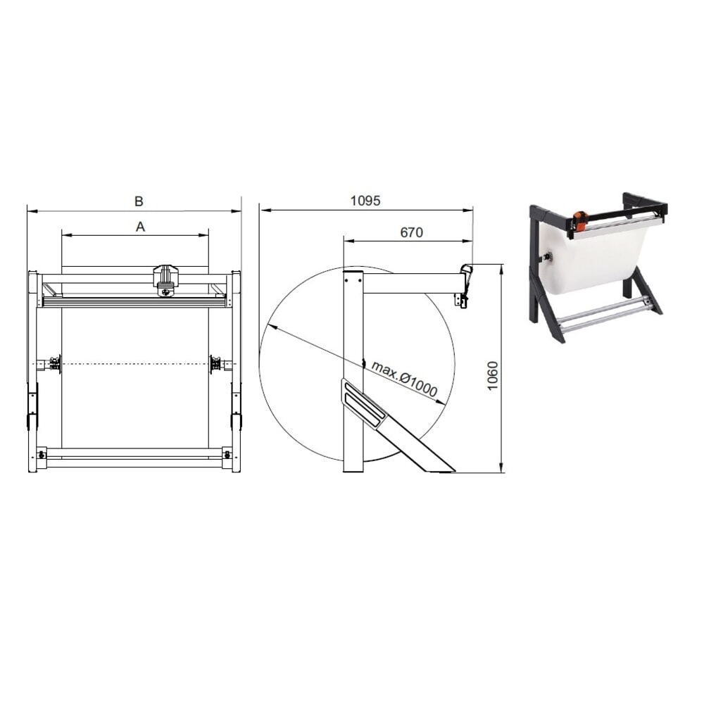 N° de l'image du produit 4 : Colonne de coupe, 200 kg max. largeur de coupe 750 mm
