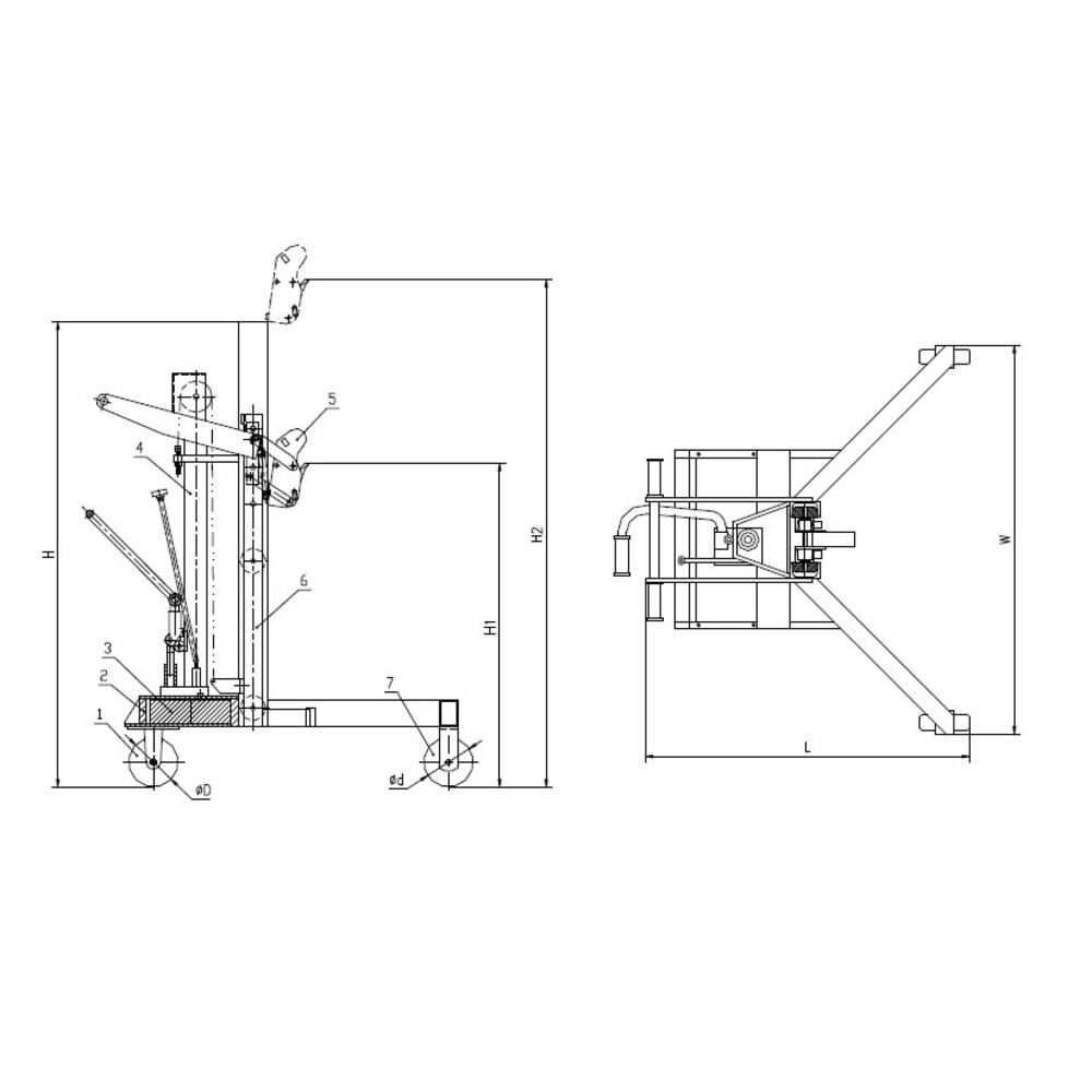 N° de l'image du produit 3 : Lève-fûts à pédale, prise frontale, hauteur de levée 500 mm, capacité de charge 450 kg, RAL 3020 rouge signalisation