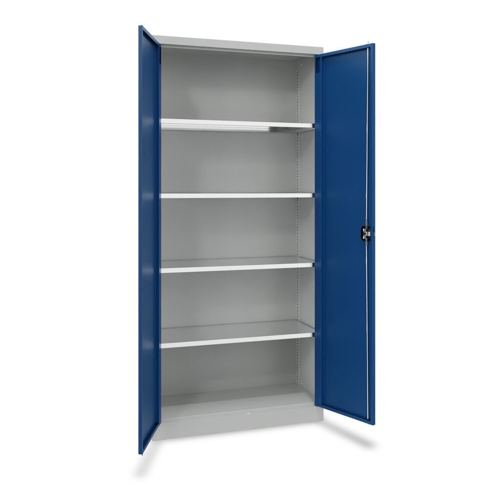 Illustration du produit: Steinbock® Armoire à portes battantes avec tablettes galvanisées, H x l x P 1 950 x 890 x 415 mm, gris clair/bleu gentiane