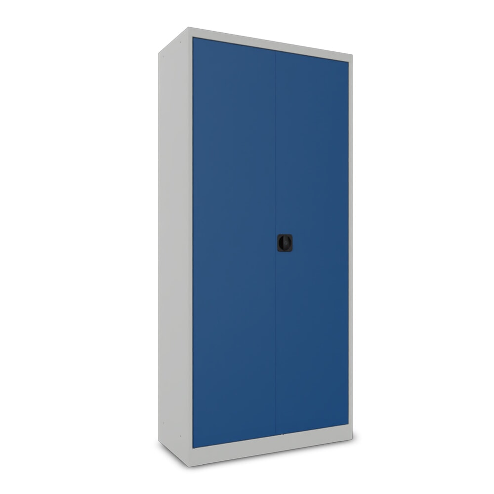 N° de l'image du produit 2 : Steinbock® Armoire à portes battantes avec tablettes galvanisées, H x l x P 1 950 x 890 x 415 mm, gris clair/bleu gentiane